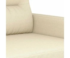 Trivietė sofa, kreminės spalvos, 180cm, audinys