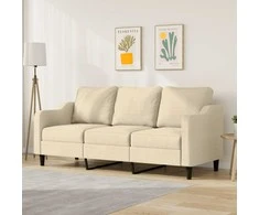 Trivietė sofa, kreminės spalvos, 180cm, audinys