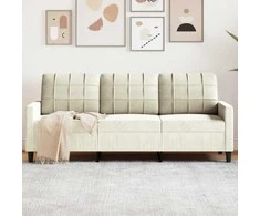 Trivietė sofa, kreminės spalvos, 180cm, aksomas