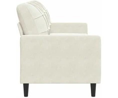 Trivietė sofa, kreminės spalvos, 180cm, aksomas