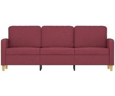 Trivietė sofa, raudonojo vyno spalvos, 180cm, audinys