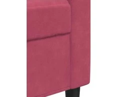 Trivietė sofa, raudonojo vyno spalvos, 180cm, aksomas