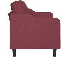 Trivietė sofa, raudonojo vyno spalvos, 180cm, audinys