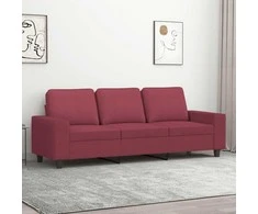 Trivietė sofa, raudonojo vyno spalvos, 180cm, audinys