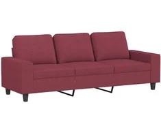 Trivietė sofa, raudonojo vyno spalvos, 180cm, audinys
