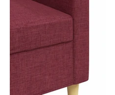 Trivietė sofa, raudonojo vyno spalvos, 180cm, audinys