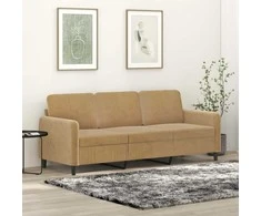 Trivietė sofa, rudos spalvos, 180cm, aksomas