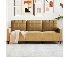 Trivietė sofa, rudos spalvos, 180cm, aksomas