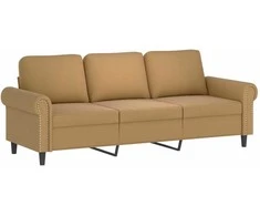 Trivietė sofa, rudos spalvos, 180cm, aksomas