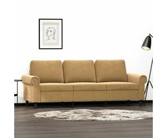 Trivietė sofa, rudos spalvos, 180cm, aksomas