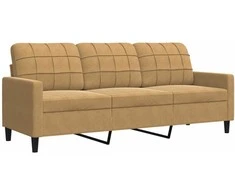 Trivietė sofa, rudos spalvos, 180cm, aksomas