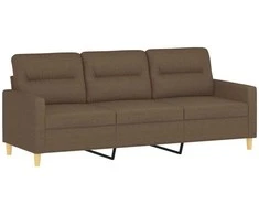 Trivietė sofa, rudos spalvos, 180cm, audinys