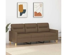 Trivietė sofa, rudos spalvos, 180cm, audinys