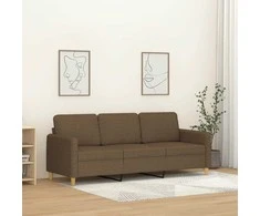 Trivietė sofa, rudos spalvos, 180cm, audinys