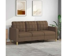 Trivietė sofa, rudos spalvos, 180cm, audinys