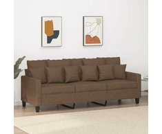 Trivietė sofa, rudos spalvos, 180cm, audinys