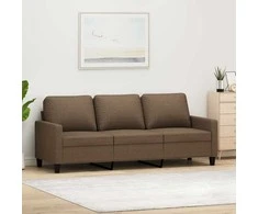Trivietė sofa, rudos spalvos, 180cm, audinys