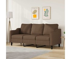 Trivietė sofa, rudos spalvos, 180cm, audinys