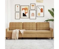 Trivietė sofa, rudos spalvos, 210cm, aksomas