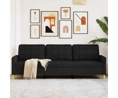 Trivietė sofa, rudos spalvos, 210cm, audinys