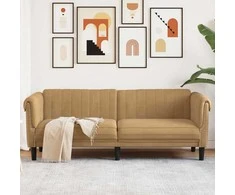 Trivietė sofa, rudos spalvos, aksomas
