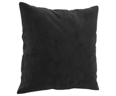 Trivietė sofa su pagalvėlėmis, juodos spalvos, 180cm, aksomas