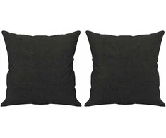 Trivietė sofa su pagalvėlėmis, juodos spalvos, 180cm, audinys