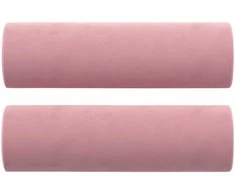 Trivietė sofa su pagalvėlėmis, rožinės spalvos, 180cm, aksomas