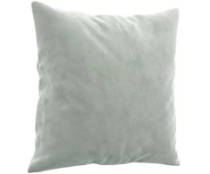 Trivietė sofa su pagalvėlėmis, šviesiai pilka, 180cm, aksomas