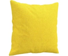 Trivietė sofa su pagalvėlėmis, šviesiai geltona, 180cm, audinys