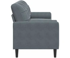 Trivietė sofa su pagalvėlėmis, tamsiai pilka, 210cm, aksomas