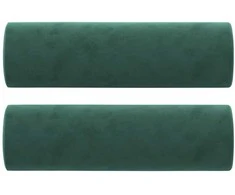 Trivietė sofa su pagalvėlėmis, tamsiai žalia, 180cm, aksomas