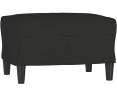 Trivietė sofa su pakoja, juodos spalvos, 180cm, audinys