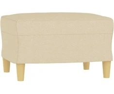 Trivietė sofa su pakoja, kreminės spalvos, 180cm, audinys
