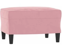 Trivietė sofa su pakoja, rožinės spalvos, 180cm, aksomas
