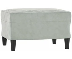 Trivietė sofa su pakoja, šviesiai pilka, 180cm, aksomas