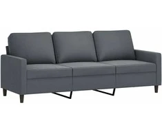 Trivietė sofa su pakoja, tamsiai pilkos spalvos, 180cm, aksomas