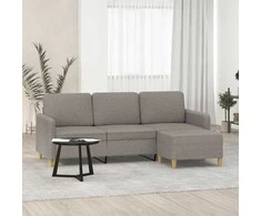 Trivietė sofa su pakoja, taupe spalvos, 180cm, audinys