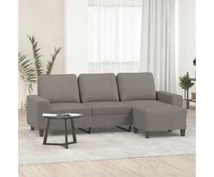 Trivietė sofa su pakoja, taupe spalvos, 180cm, audinys