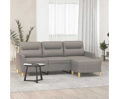 Trivietė sofa su pakoja, taupe spalvos, 180cm, audinys