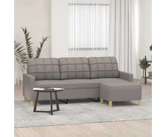 Trivietė sofa su pakoja, taupe spalvos, 180cm, audinys