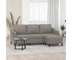 Trivietė sofa su pakoja, taupe spalvos, 180cm, audinys