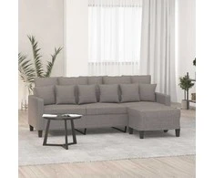 Trivietė sofa su pakoja, taupe spalvos, 180cm, audinys