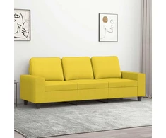 Trivietė sofa, šviesiai geltonos spalvos, 180cm, audinys