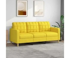 Trivietė sofa, šviesiai geltonos spalvos, 180cm, audinys