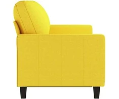 Trivietė sofa, šviesiai geltonos spalvos, 180cm, audinys