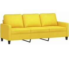 Trivietė sofa, šviesiai geltonos spalvos, 180cm, audinys