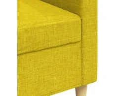Trivietė sofa, šviesiai geltonos spalvos, 180cm, audinys