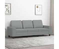 Trivietė sofa, šviesiai pilkos spalvos, 180cm, audinys