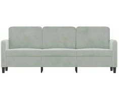 Trivietė sofa, šviesiai pilkos spalvos, 180cm, aksomas